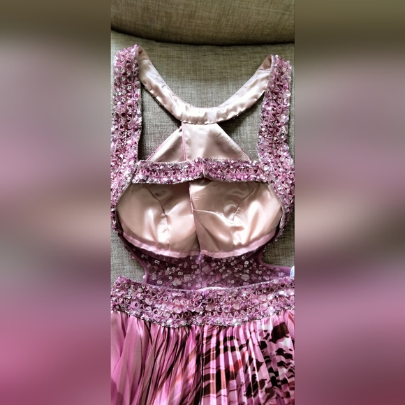 Women's Pink Formal, Prom of Cocktai Dress with Sequins, Stones & Embellishments - Picture 16 of 16